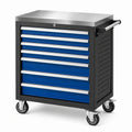Abschließbarer Werkstattwagen mit 8 Schubladen, 77 × 46 × 97 cm, Blau/Schwarz/Silber